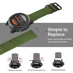 Wewoo Bracelet pour montre connectée Garmin Fenix 5 en nylon à trois anneaux de 22 mm vert armée pas cher