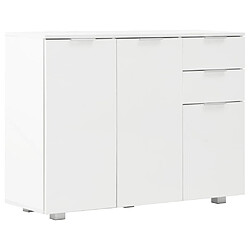 Maison Chic Buffet,Meuble de Rangement,commode pour salon,Cuisine Blanc brillant 107x35x80,5 cm -MN28103