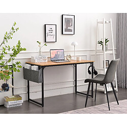 Acheter Decoshop26 Bureau table d'ordinateur style industriel en MDF naturel et métal noir BUR10521