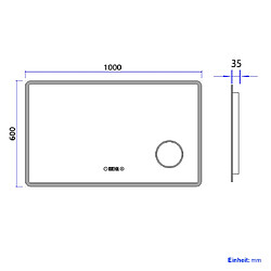 EMKE Miroir de salle de bain LED avec Loupe 3 Fois 100x60cm | Loupe 3x, Interrupteur Tactile, Horloge | Lumière Blanche Froide/Chaude/Neutre pas cher