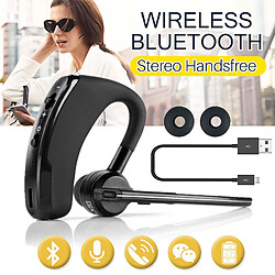 Shot Oreillette Bluetooth pour IPHONE SE Smartphone Intra-auriculaire Sans Fil Son Main Libre Universel Business (NOIR)