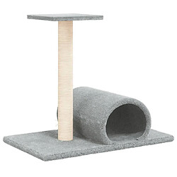 Arbre à chat,niche pour chat avec tunnel Gris clair 60x34,5x50 cm -MN96692