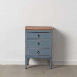 BigBuy Home Table de Nuit Bleu Naturel Bois d'épicéa Bois MDF 50 x 38 x 72 cm