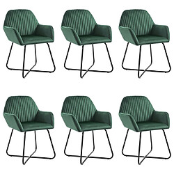 vidaXL Chaises à manger lot de 6 vert velours