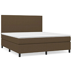 vidaXL Sommier à lattes de lit avec matelas Marron foncé 160x200 cm