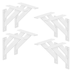 ML-Design 8x Équerres étagère mural support d'angle en aluminium blanc robuste 180x180 mm 