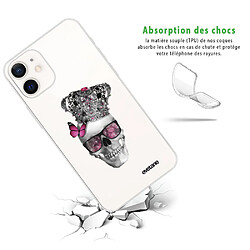 Avis Coque iPhone 12 mini souple transparente Tête de mort couronn Motif Ecriture Tendance Evetane