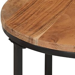 Maison Chic Lot de 3 Tables basses gigognes pour salon | Table à café bois massif d'acacia et fer -GKD38424 pas cher