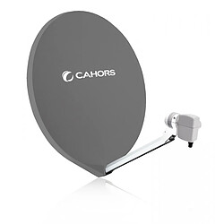 CAHORS Parabole satellite fibre composite gris anthracite SMC 80cm + LNB single 