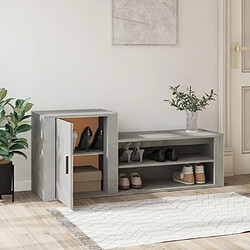 Avis Maison Chic Armoire à Chaussures Gris béton,Meuble de Rangement à Chaussures 130x35x54 cm Bois d'ingénierie -MN58873