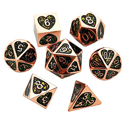 Avis 7 Pièces En Alliage De Zinc Jeu Dés Polyèdre D4 D6 D8 D10 D12 D20 Ensemble Bronze