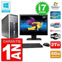 PC HP 6300 MT Ecran 22" Core i7-2600 RAM 4Go Disque 2To Graveur DVD Wifi W7 · Occasion 