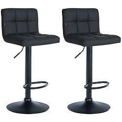 Non Lot de 2 tabourets de bar Feni simili cuir noir 