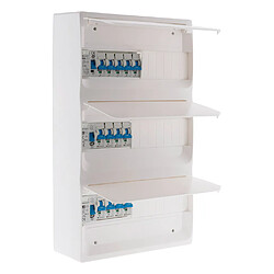 Coffret T5 39 modules Blanc équipé de 13 disjoncteurs et 3 inter. diff. livré avec accessoires - Zenitech