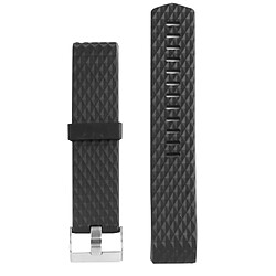 Avis Wewoo Bracelet noir pour Fitbit Charger 2 Montre Diamond Texture TPU Bracelet, Longueur totale: 23cm