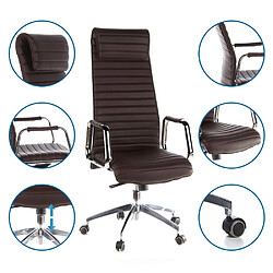 Avis Siège de bureau / Fauteuil de direction ASPERA 20, cuir Nappa marron hjh OFFICE