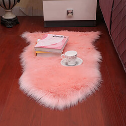 LUUCOZK Tapis Moelleux en Fausse Fourrure Tapis Shaggy pour Chambre à Coucher Salon - Rose Clair-50x80cm rond 