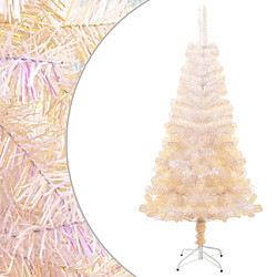 vidaXL Sapin de Noël artificiel pointes iridescentes Blanc 120 cm PVC 