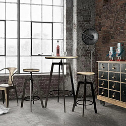 The Home Deco Factory Ensemble table mange debout avec 2 tabourets Aria.