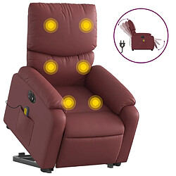 Maison Chic Fauteuil Relax pour salon, Fauteuil inclinable de massage électrique rouge bordeaux -GKD41369