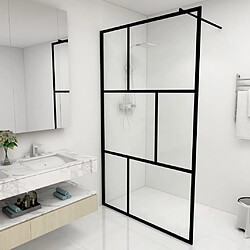 Maison Chic Paroi de douche | Écran de douche | Cloison de douche à l'italienne avec verre trempé Noir 115x195 cm -GKD72465