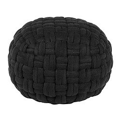 Beliani Pouf en velours noir 45 x 35 cm HOPA