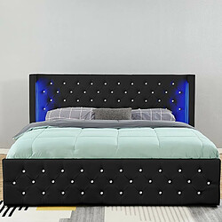 Acheter Meubler Design Lit Coffre Design Avec Led Osmos - Noir - 160x200