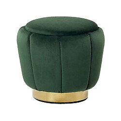 Beliani Pouf en velours vert foncé d 43 cm IRVING