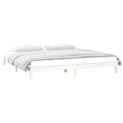 Acheter vidaXL Cadre de lit à LED sans matelas blanc 200x200 cm bois massif