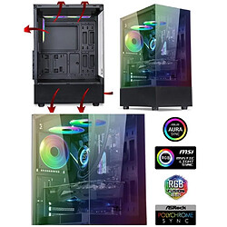 Spirit of Gamer BOITIER PC GAMER SPECTRA DARK 3 ARGB EDITION ARGB 3 ventilateurs 7 ports 