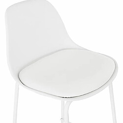 Mes Lot de 2 tabourets de bar H75 cm blanc - ADRYA pas cher