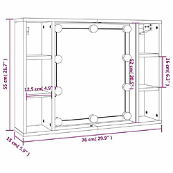 vidaXL Armoire de miroir avec LED Blanc brillant 76x15x55 cm pas cher