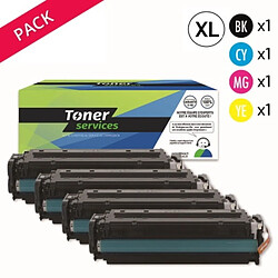 TONER SERVICES Compatible HP 312A Pack 4 Toners Noir, cyan, magenta et jaune