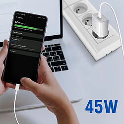 Chargeur Secteur Samsung Original Câble USB-C vers USB-C Fast Charging 2.0 Blanc pas cher