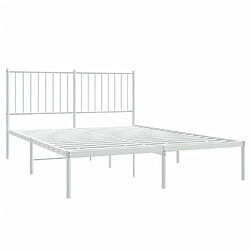 Acheter Maison Chic Lit adulte - Cadre de lit métal avec tête de lit pour chambre blanc 140x190 cm -MN76405