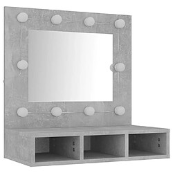 Helloshop26 Armoire à miroir avec led 60 x 31,5 x 62 cm gris 02_0006673