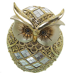 Figurine Décorative Alexandra House Living Doré Acrylique Plastique Mélamine Hibou 10 x 7 x 15 cm