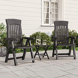 vidaXL Chaises inclinables de jardin lot de 2 anthracite PP