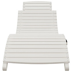 Avis Maison Chic Chaise longue - Transat - Bain de Soleil blanc 184x55x64 cm bois massif d'acacia