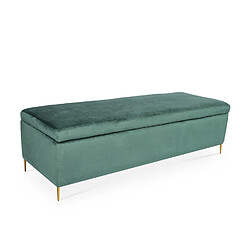 Banquette Coffre Iris velours Vert pieds or