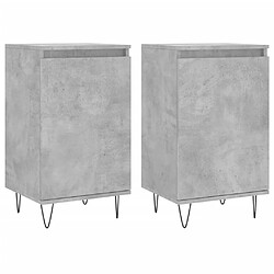 vidaXL Buffets 2 pcs gris béton 40x35x70 cm bois d'ingénierie