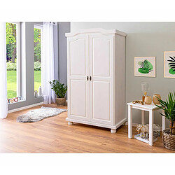 Mes Armoire 2 portes en pin massif blanc - CHAMBERY