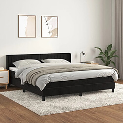 Maison Chic Lit Adulte - Lit simple Lit à sommier tapissier et matelas moelleux - Meuble de Chambre - Noir 160x200 cm Velours -MN72131