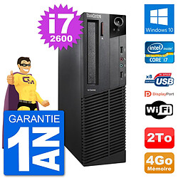 PC Lenovo M92p SFF Intel i7-2600 RAM 4Go Disque Dur 2To Windows 10 Wifi - Occasion