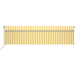 Avis Maison Chic Auvent manuel rétractable avec store | store extérieurs de porte | Marquise Brise-soleil 6x3 m Jaune et blanc -GKD12580