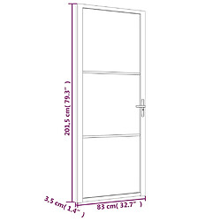 vidaXL Porte intérieure 83x201,5 cm Blanc Verre ESG et aluminium pas cher