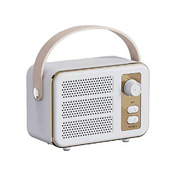 Yonis Mini Enceinte Bluetooth Son HIFI Stéréo Portable Blanc Mini Enceinte Bluetooth Retro HIFI Portable Son Stéréo Haute Fidélité Blanc YONIS