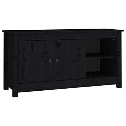 Maison Chic Meuble TV scandinave - Banc TV pour salon Noir 103x36,5x52 cm Bois de pin massif -MN24729