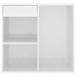 Avis vidaXL Armoire cosmétique Blanc brillant 80x40x75 cm Bois d'ingénierie