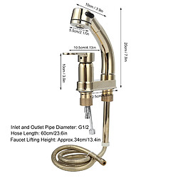 ComfortXL Robinet de salle de bain pivotant à 360 degrés avec tuyau rétractable